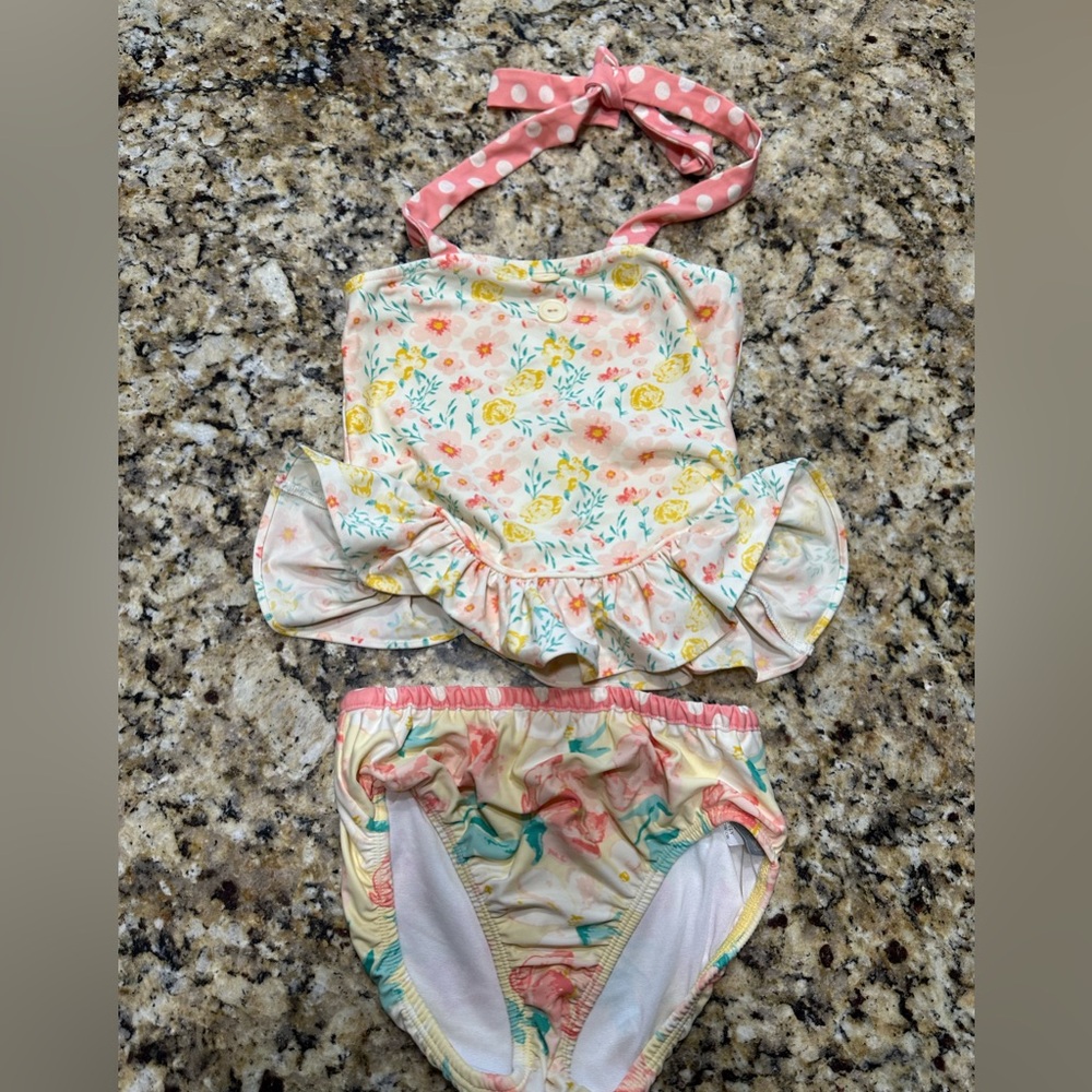 Eleanor Rose fresh flowers Tinsley tankini EUC 6/7